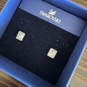Swarovski Silver Emerald Cut Earrings
